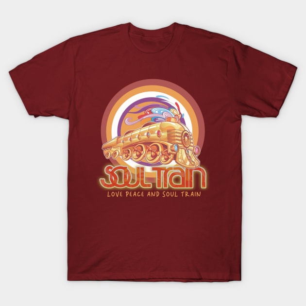 Love Peace and Soul Train T-Shirt by OnimakoArt